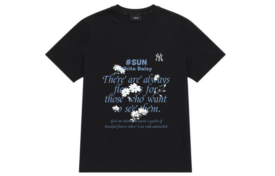 MLB MLB T Shirts Unisex Black Crew Neck Thin