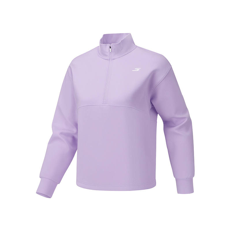 Skechers Sweatshirts Women's Light Snow Cyan 00EW Stand Collar Moderate