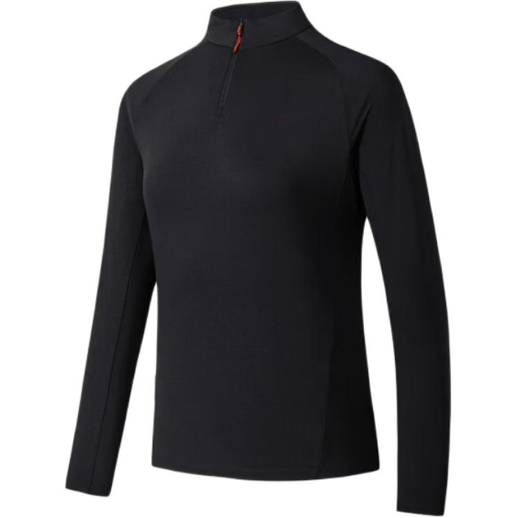 ANTA T Shirts Women's Black Stand Collar Moderate Straight Fit