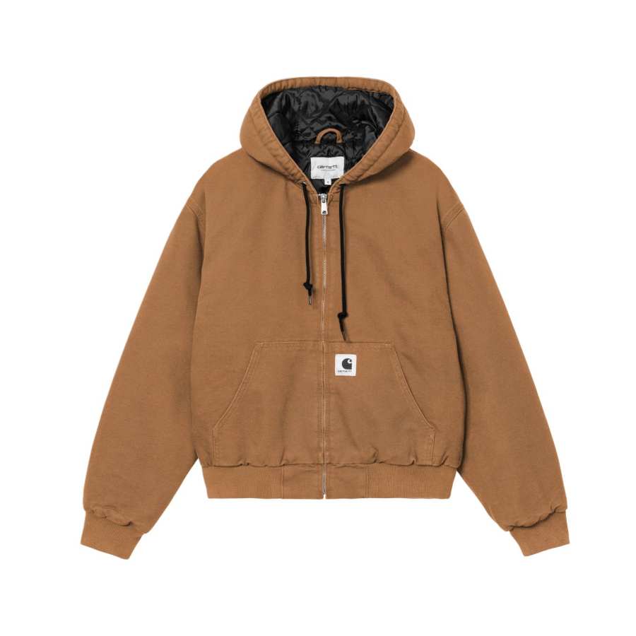 Carhartt WIP Jackets Women's BWX/Coffee Hooded Non Detachable Thickened Straight Fit
