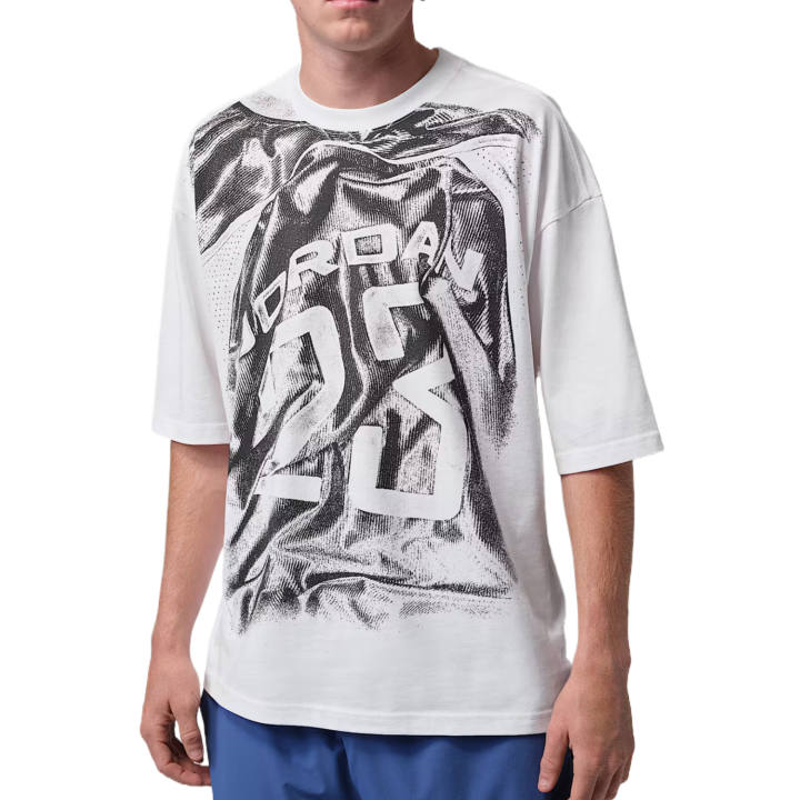 Jordan Jordan Sport T Shirts Men's White/Black Crew Neck Moderate