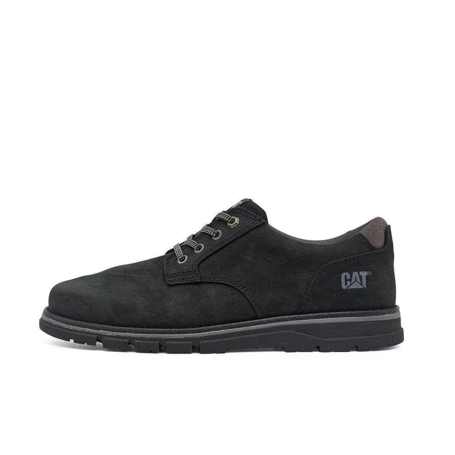 CAT Casual Leather Shoes Men's Low Top Black/Gray