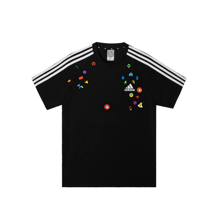 Adidas Adidas Football T Shirts Men's Black Crew Neck Moderate