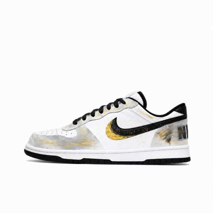 Nike Nike Big Skateboard Shoes Unisex Low Top Gray Gold
