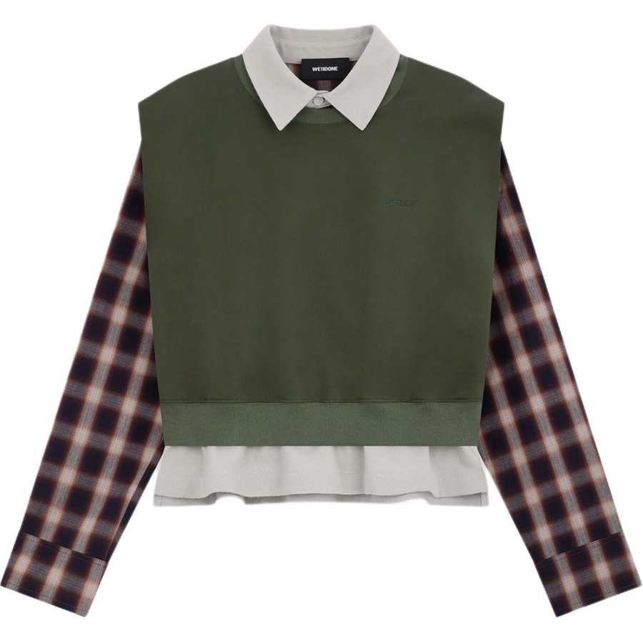 WE11DONE Sweatshirts Women's Khaki Crew Neck Moderate