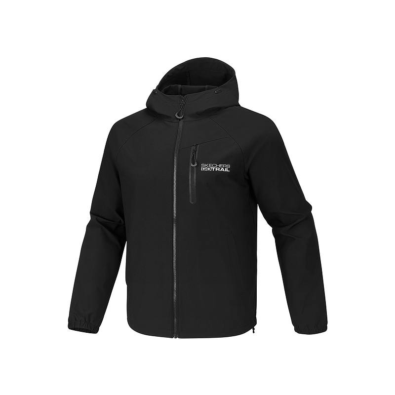 Skechers Jackets Men's Carbon Black 0018 Hooded Non Detachable Moderate