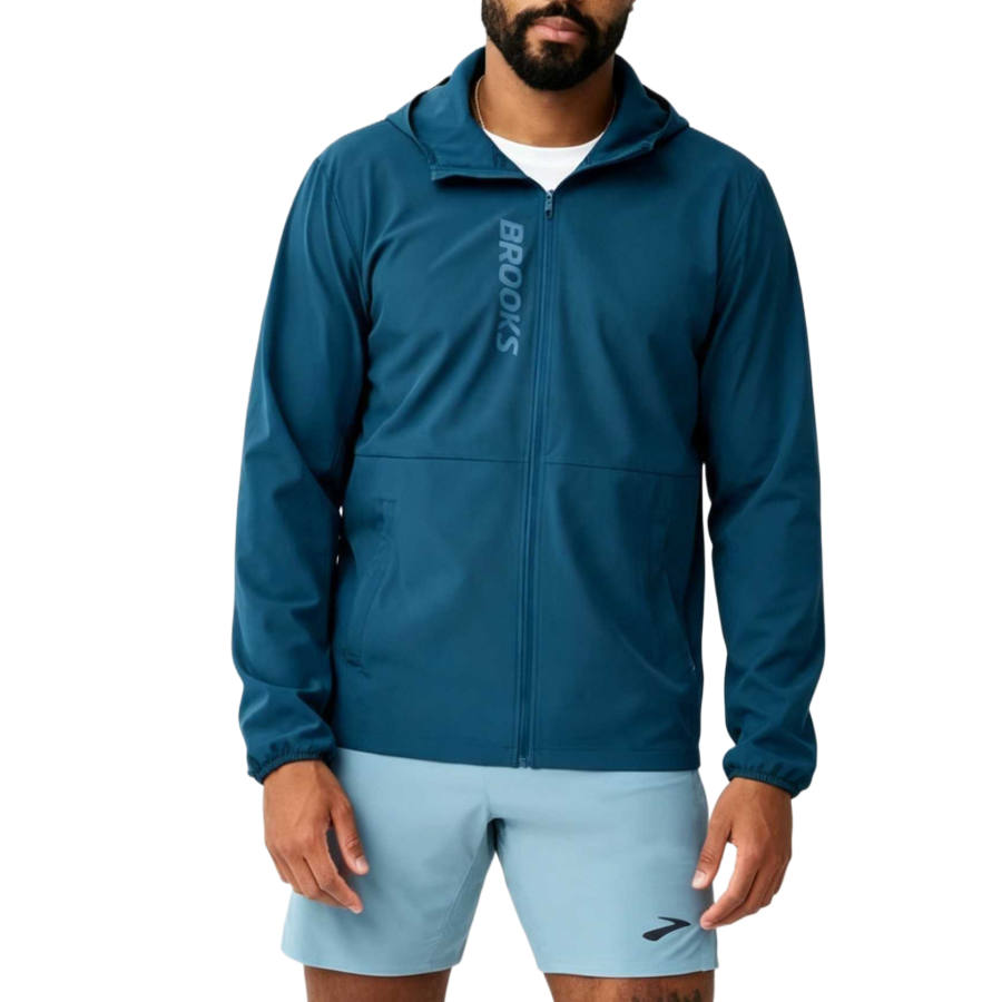 Brooks Jackets Men's Indigo Hooded Non Detachable Moderate