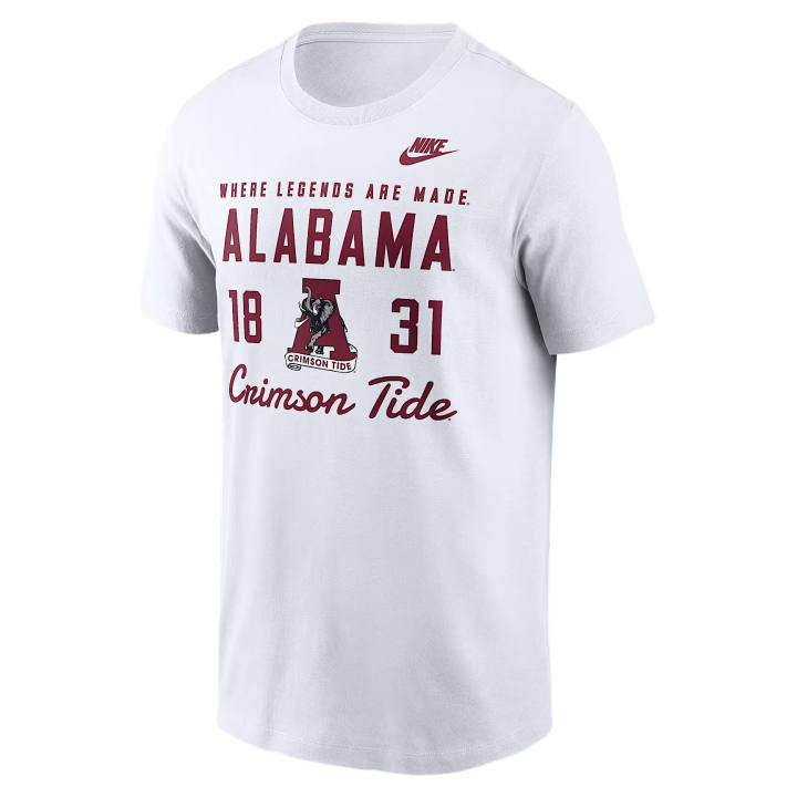 Nike Nike College T Shirts Men's White Crew Neck Moderate