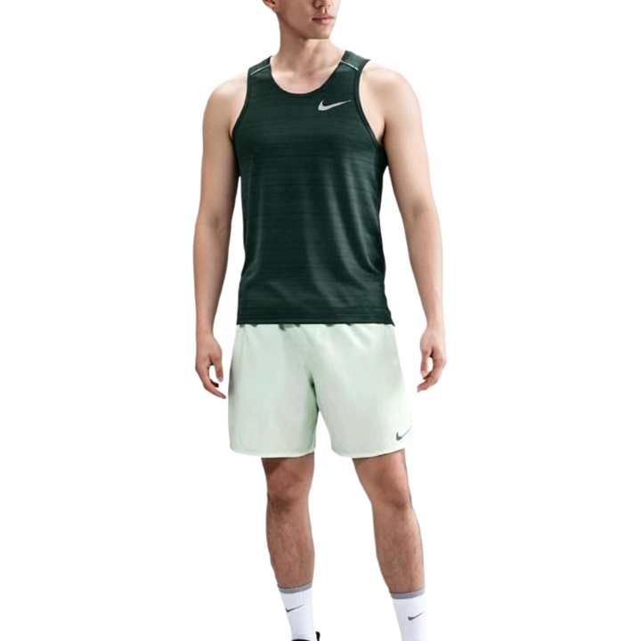 Nike Nike DRI FIT MILER Tank Tops Men's Green Crew Neck Moderate
