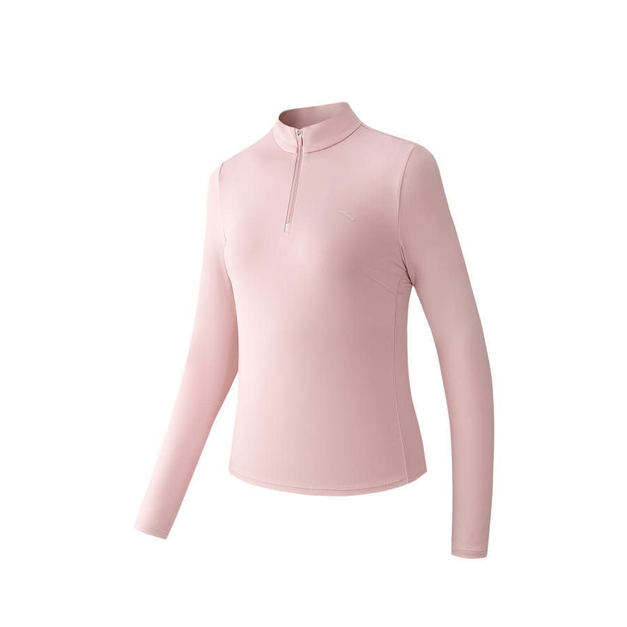 ANTA Knitwear Women's Soft Pink 4 Stand Collar Moderate