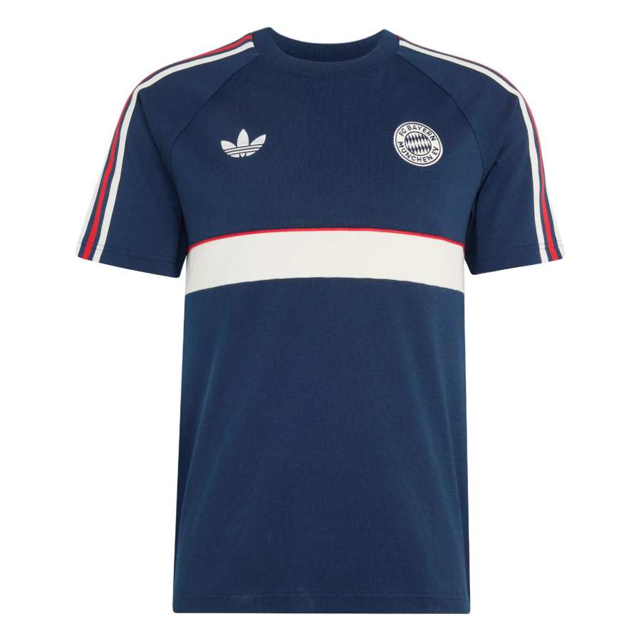 Adidas Originals Muenchen T Shirts Men's Dark Indigo/Bright White Crew Neck Moderate