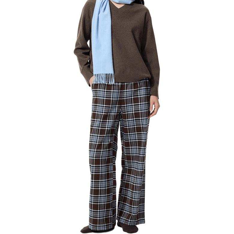 UNIQLO FW26 Casual Pants Women's Dark Umber Moderate Straight Fit Pants