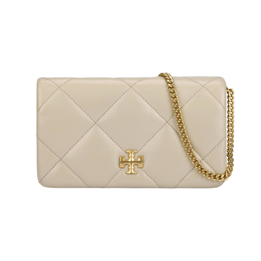 TORY BURCH Kira Nappa Leather Shoulder Bag Mini Women's Light Stone Color