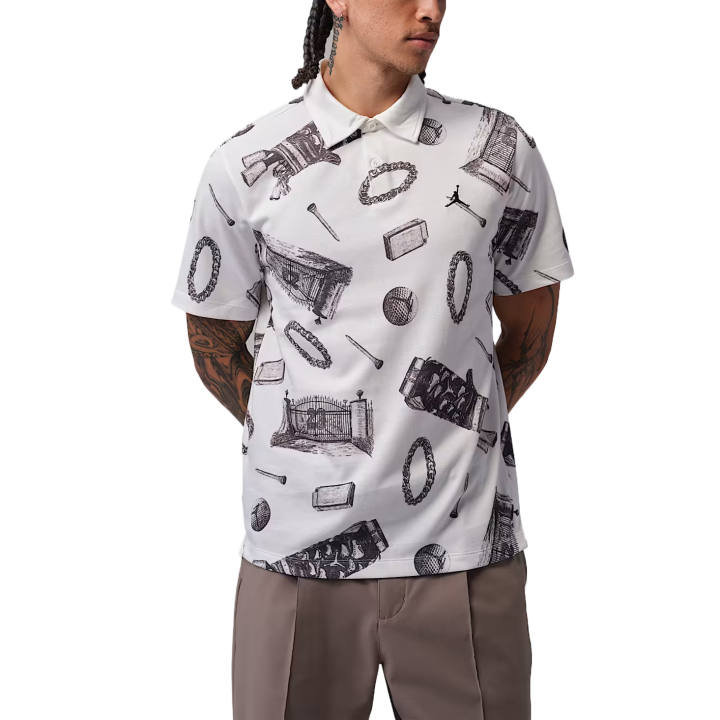 Nike Nike Polo Shirts Men's Sail White/Black Polo Collar Moderate