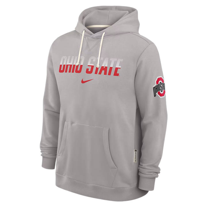 Nike Nike Dri Fit College Sweatshirts Men's Tin Gray Hooded Non Detachable Moderate