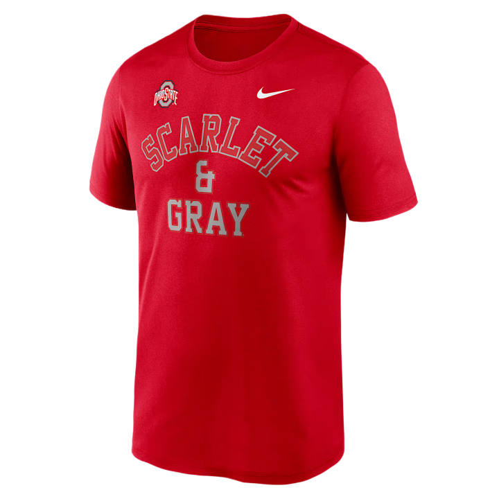 Nike Nike Quick Dry T Shirts Men's Scarlet Crew Neck Moderate