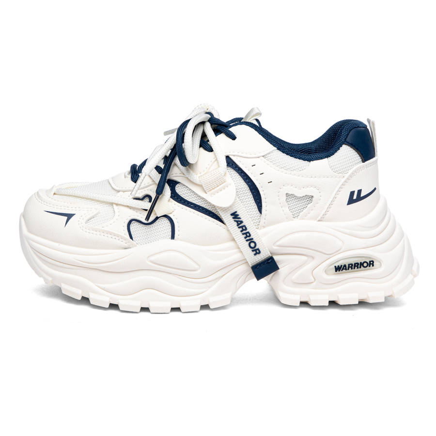 WARRIOR WARRIOR Chunky Sneakers Women's Low Top Beige Dark Blue