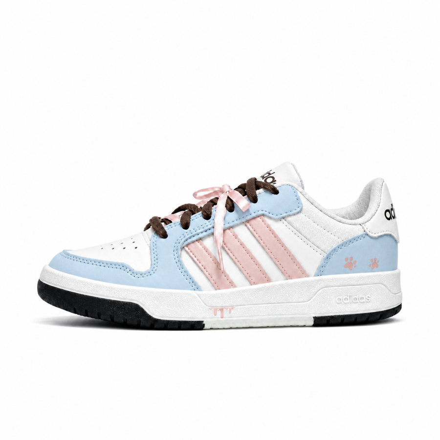 Adidas Adidas ENTRAP Skateboard Shoes Women's Low Top White & Blue & Pink & Black