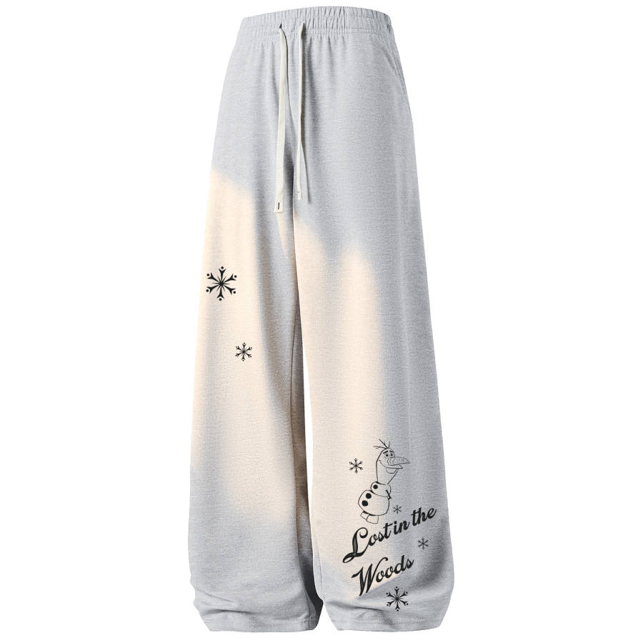Disney Knitted Sweatpants Unisex Moderate Straight Fit Pants