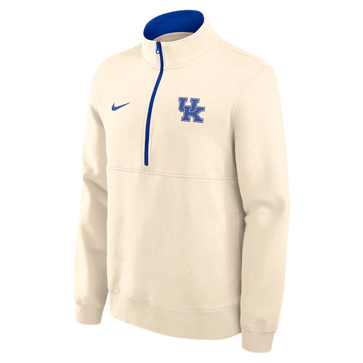 Nike Nike College Sweatshirts Men's Natural/Royal Blue Stand Collar Moderate