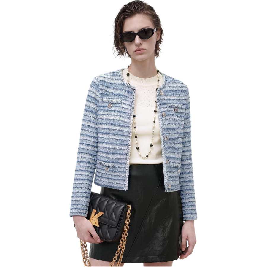 KARL LAGERFELD / Karl Lagerfeld Jeans Jackets Women's Blue Crew Neck Moderate