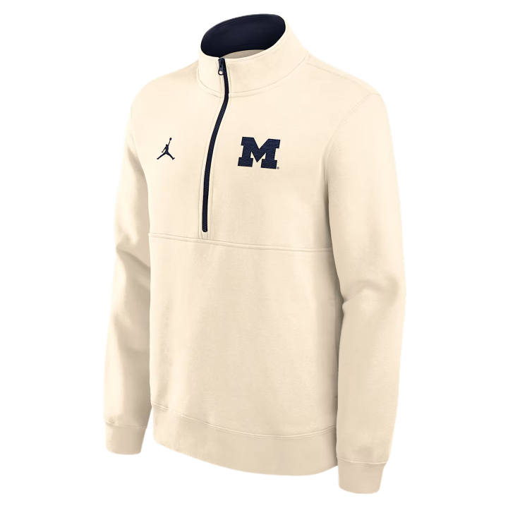 Jordan Jordan BRAND Sweatshirts Men's Natural/University Marine Stand Collar Moderate