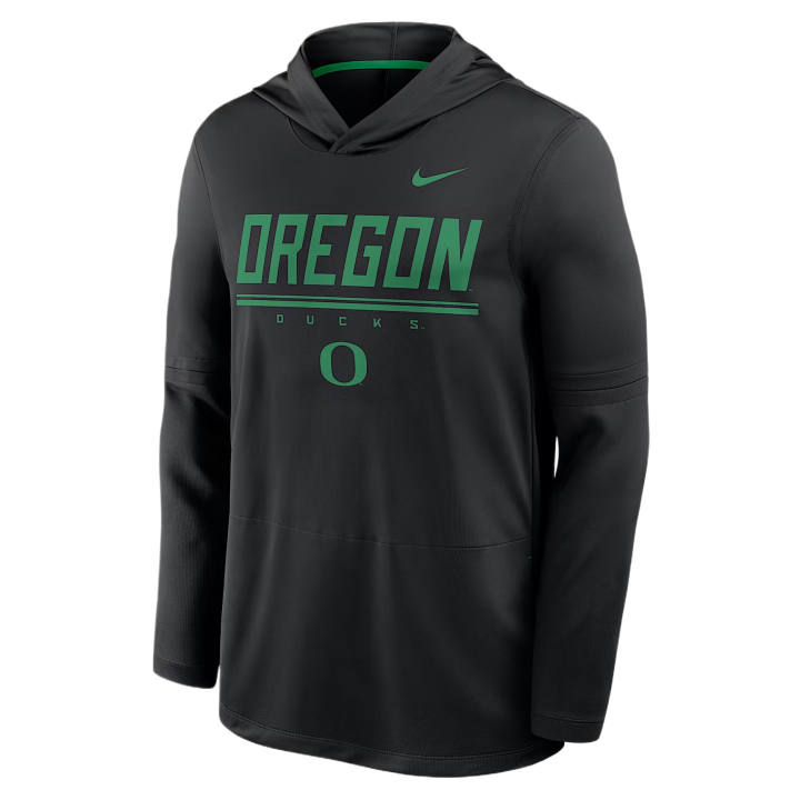 Nike Nike Dri Fit College Sweatshirts Men's Black/Apple Green Hooded Non Detachable Moderate