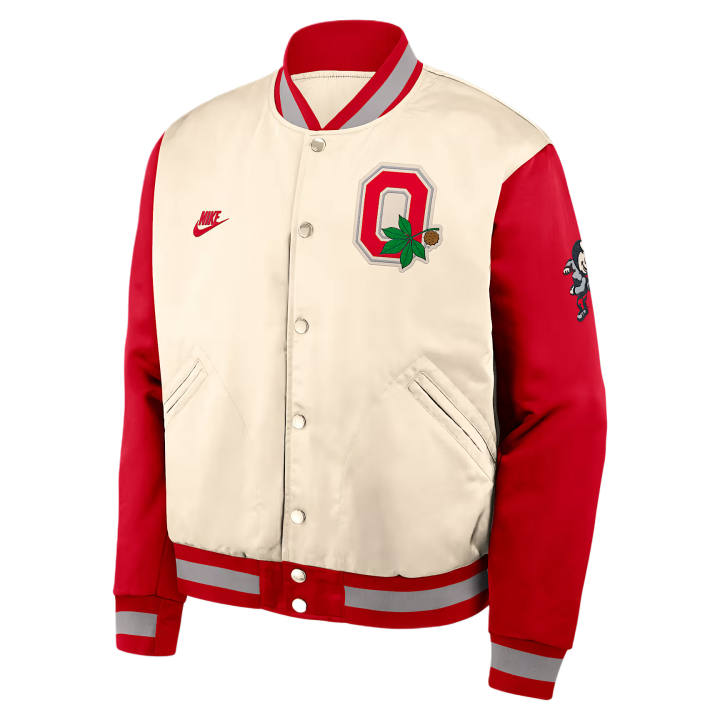 Nike Nike Jackets Men's Natural Color/University Red Baseball Collar Moderate