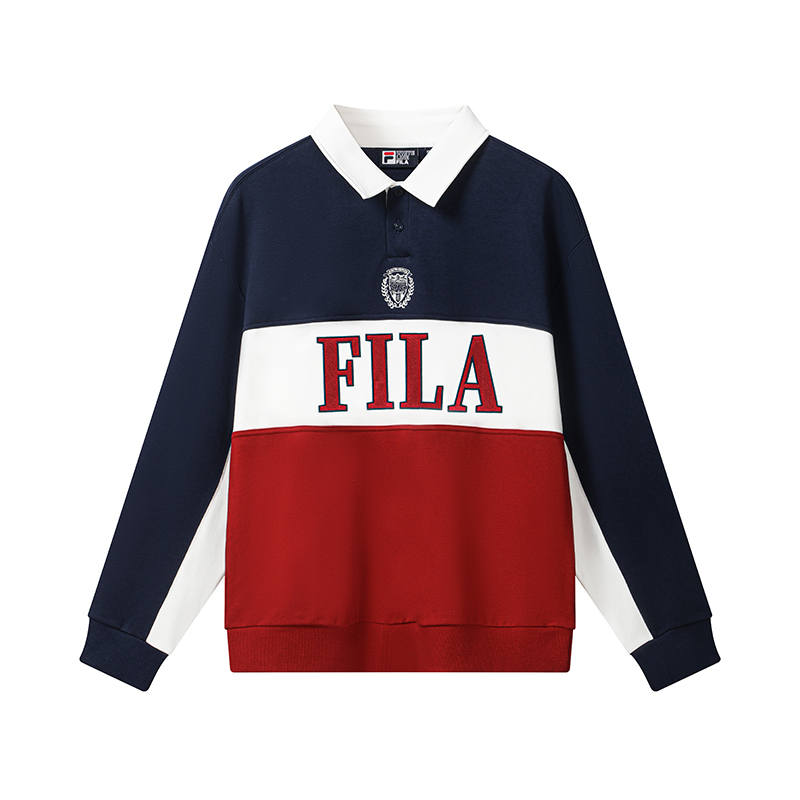 FILA Polo Shirts Men's Burgundy Red Polo Collar Moderate Other