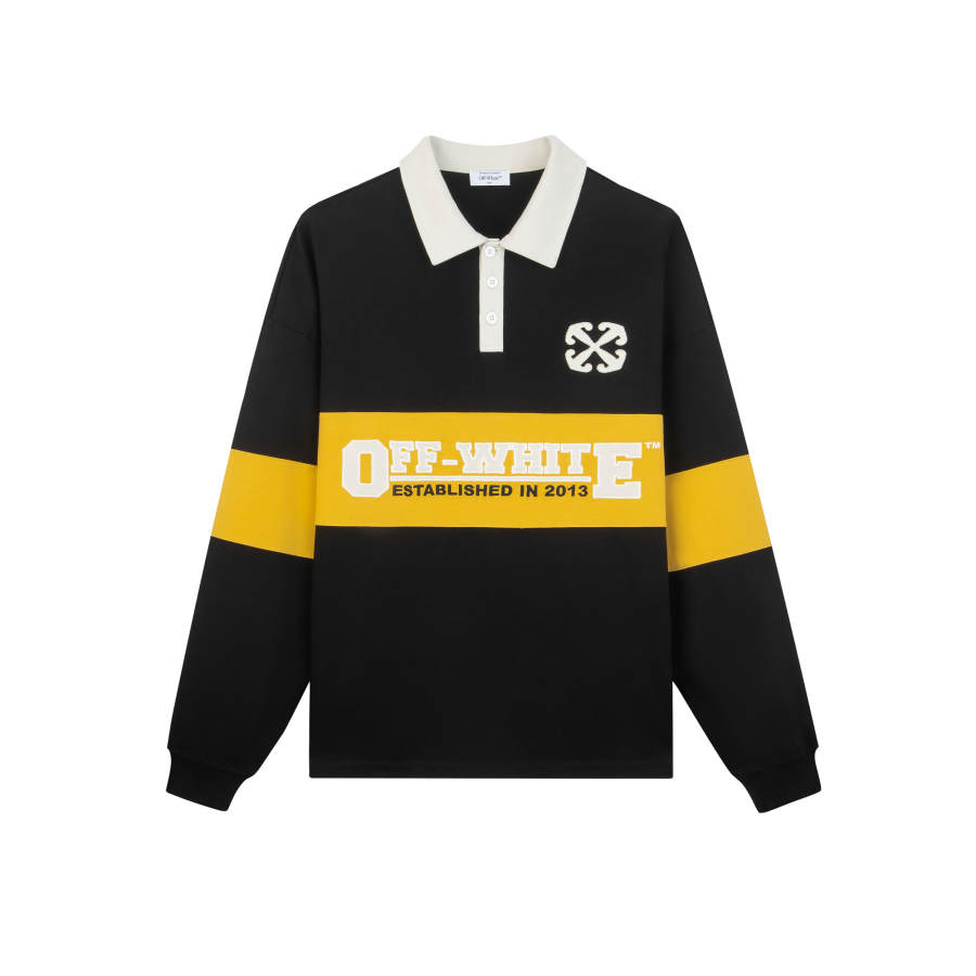 OFF-WHITE OFF WHITE Polo Shirts Unisex Polo Collar Moderate Straight Fit