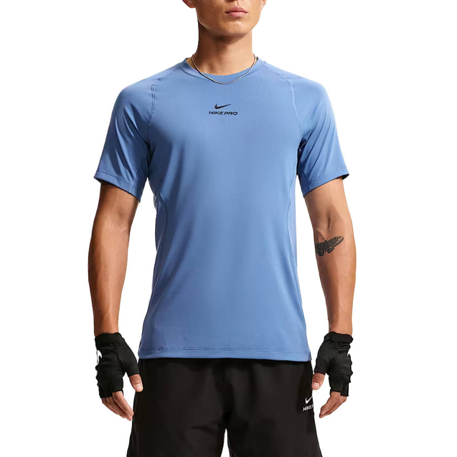 Nike Nike Pro Fitness Clothing Men's Indigo Storm/Black Crew Neck Moderate