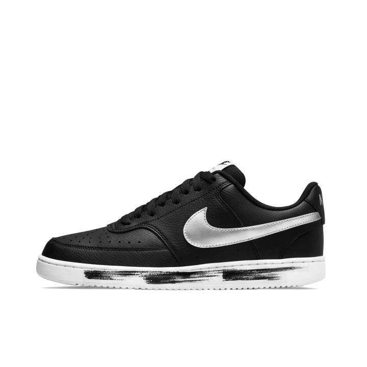 Nike Nike Court Vision 1 Skateboard Shoes Unisex Low Top Black & Silver White Color Block