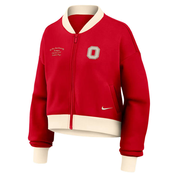 Nike Nike Jackets Women's Red/Natural Baseball Collar Moderate