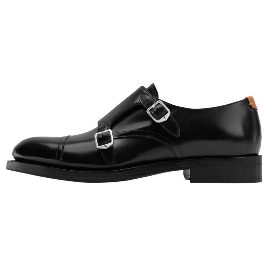 LOUIS VUITTON Casual Leather Shoes Men's Low Top Black