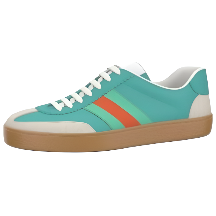 GUCCI Skateboard Shoes Men's Low Top Mint Green Beige