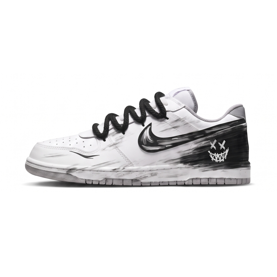 Nike Nike Big Low Lux Skateboard Shoes Unisex Low Top White Black Gray Graffiti Colorway