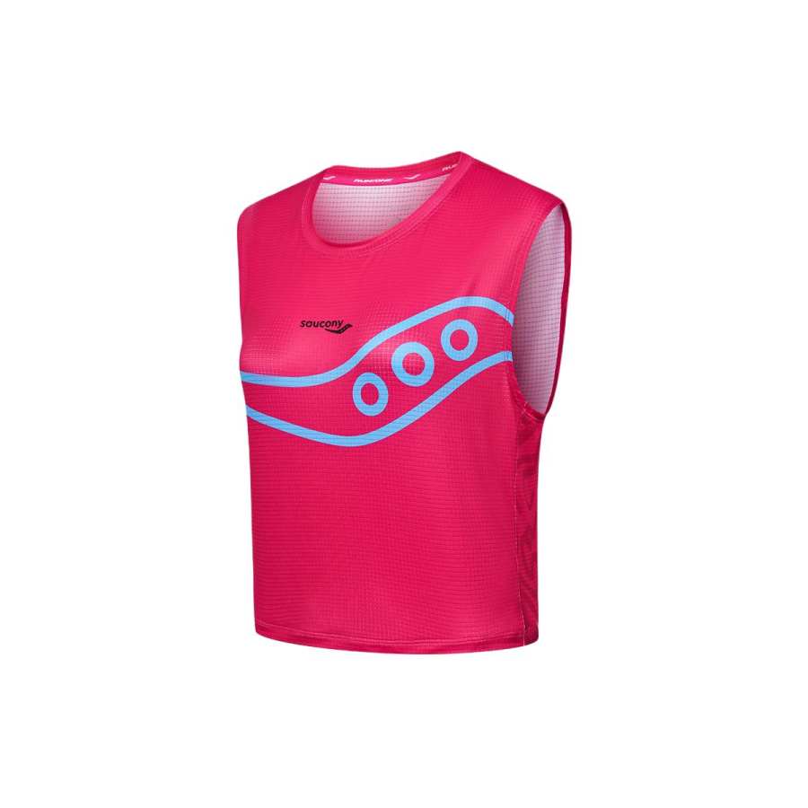 Saucony X Keith Haring Running Tank Tops Women's Starlight Pink Crew Neck Thin