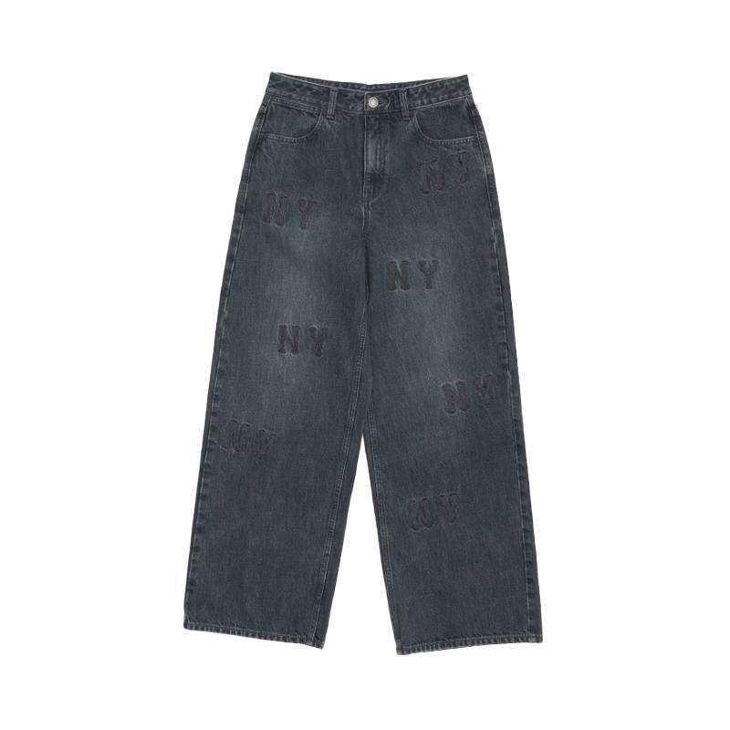 MLB New York Yankees Jeans Women's New York Yankees/Indigo DPG01 Moderate Wide Leg Pants