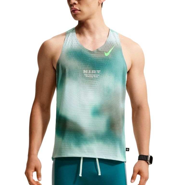 Nike Nike AEROSWIFT Tank Tops Men's Bright Fir Wood Green V Neck Moderate Other
