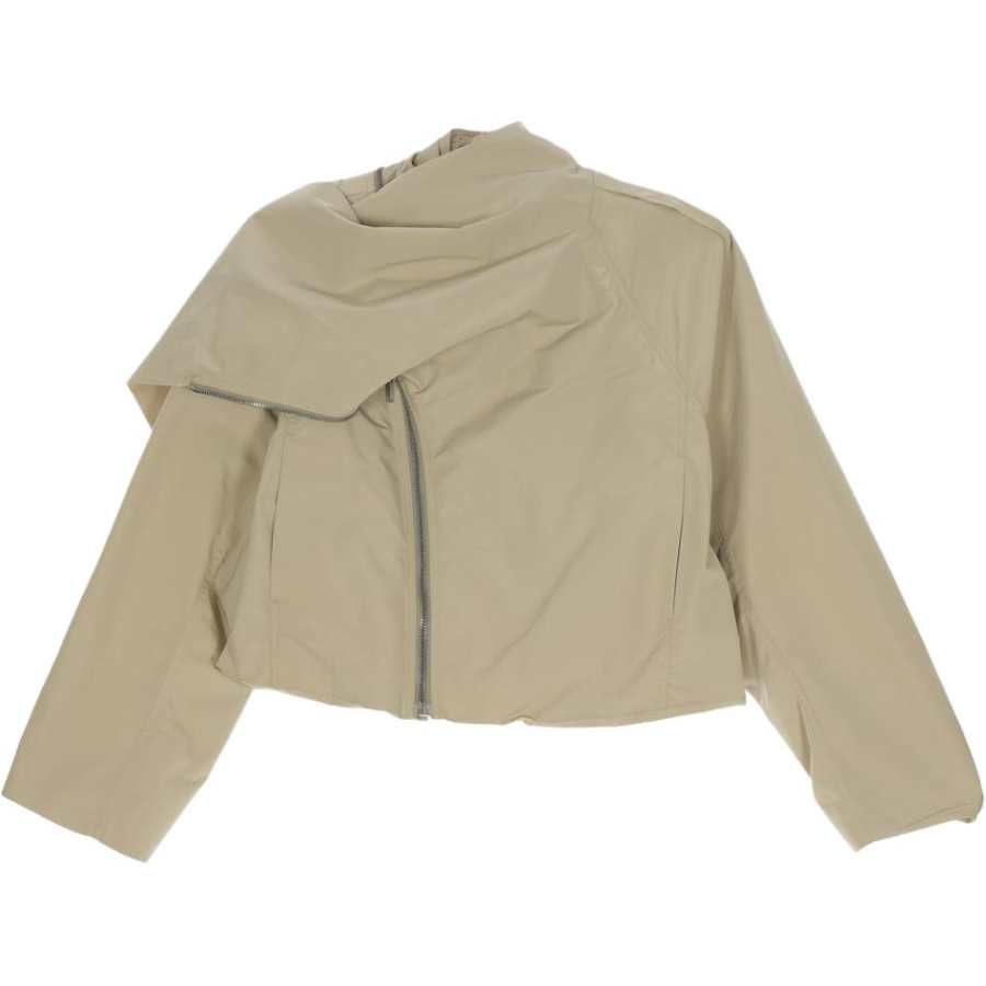 RICK OWENS Jackets Women's Khaki Scarf Collar Moderate