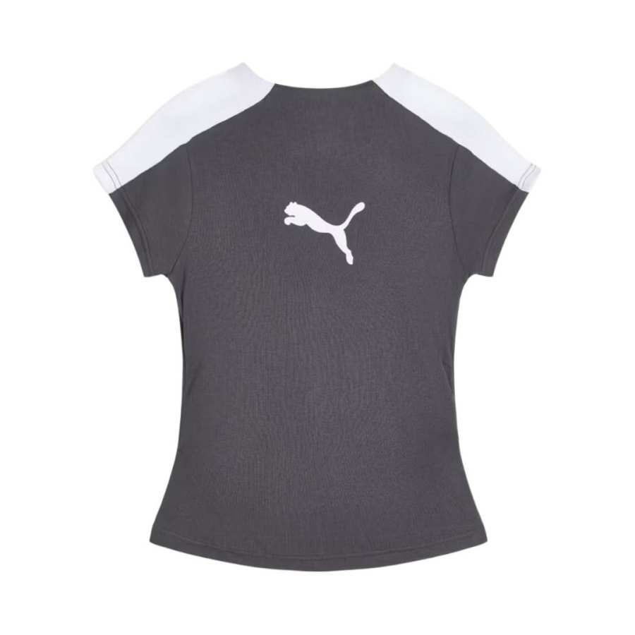 PUMA T Shirts Women's Gray Stand Collar