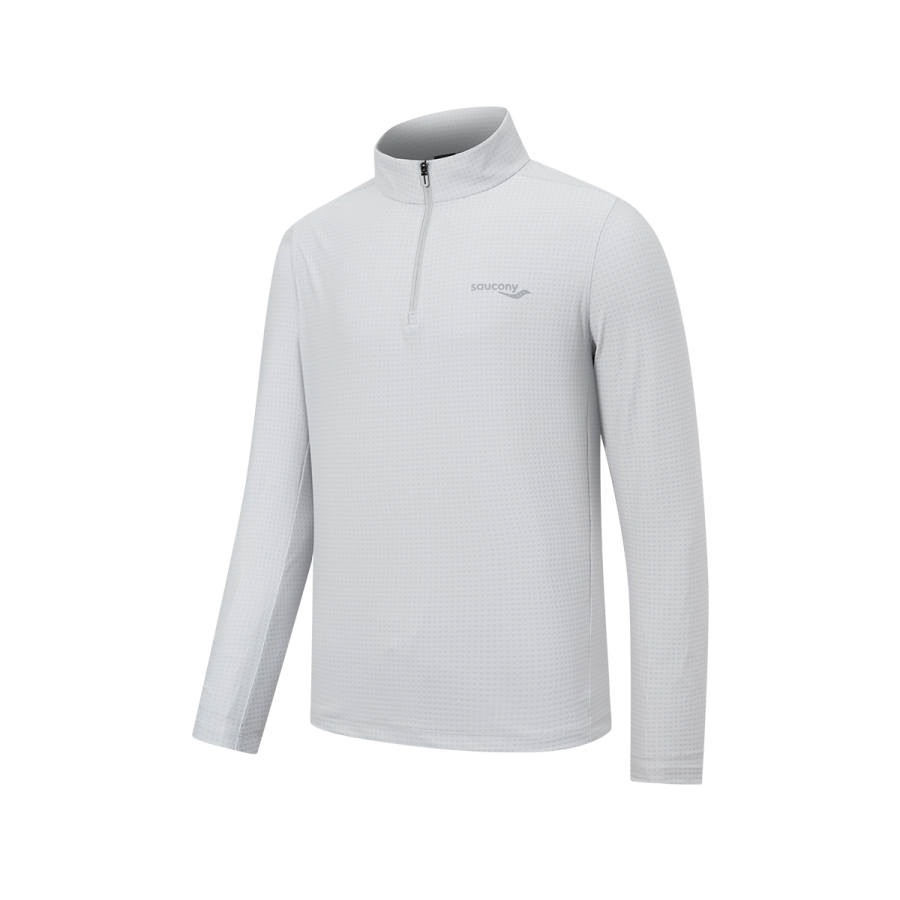 Saucony Knitwear Men's Starlight Gray Stand Collar Moderate