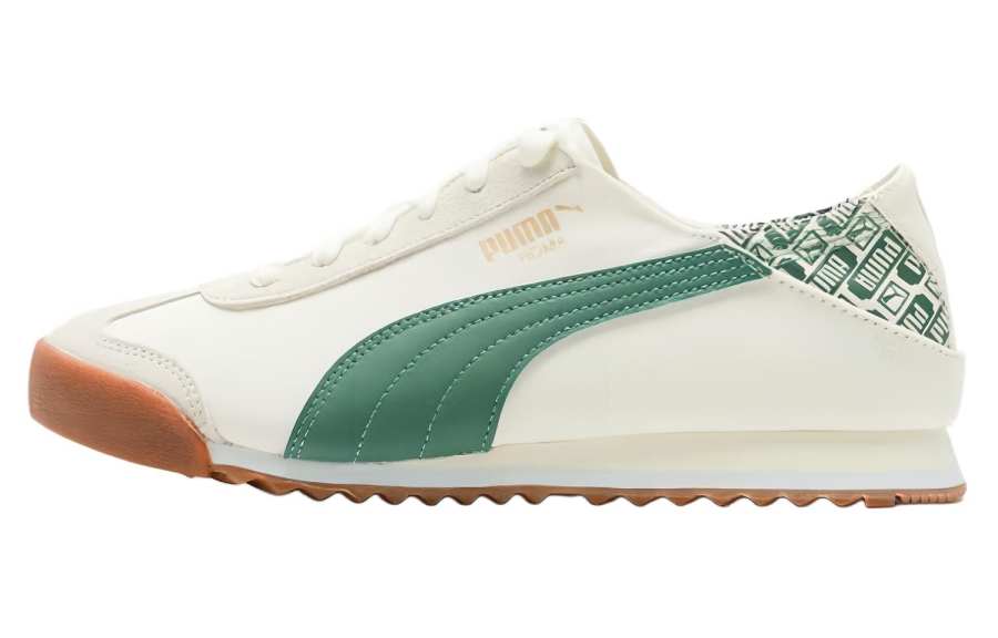 PUMA Roma Abrasion Resistant Breathable Moisture Wicking Low top Casual Running Shoes Unisex White Green