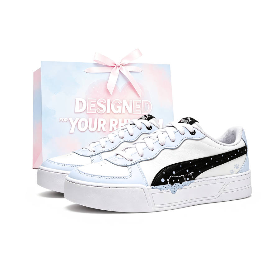 PUMA Skye Skateboard Shoes Women's Low Top Pink White