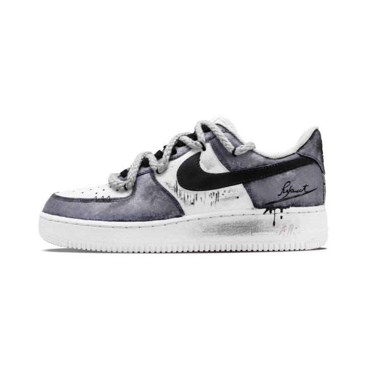 Nike Nike Air Force 1 Skateboard Shoes Men's Low Top Black/Gray/White