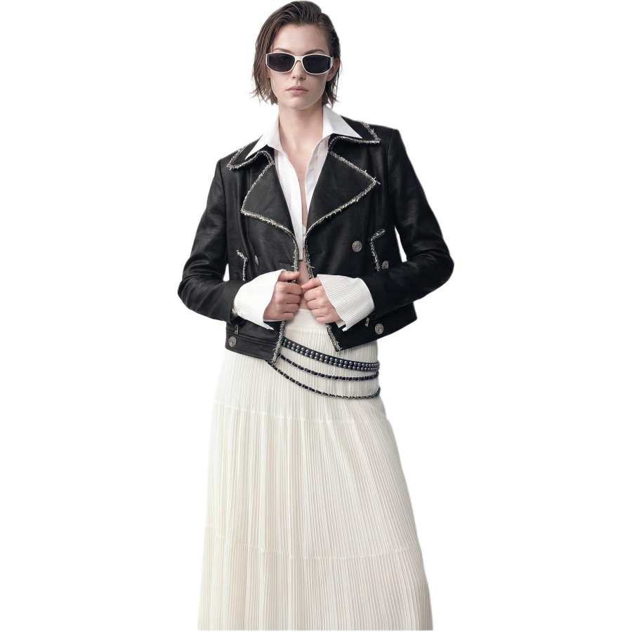 KARL LAGERFELD / Karl Lagerfeld Jeans Jackets Women's Black Lapel Moderate Straight Fit