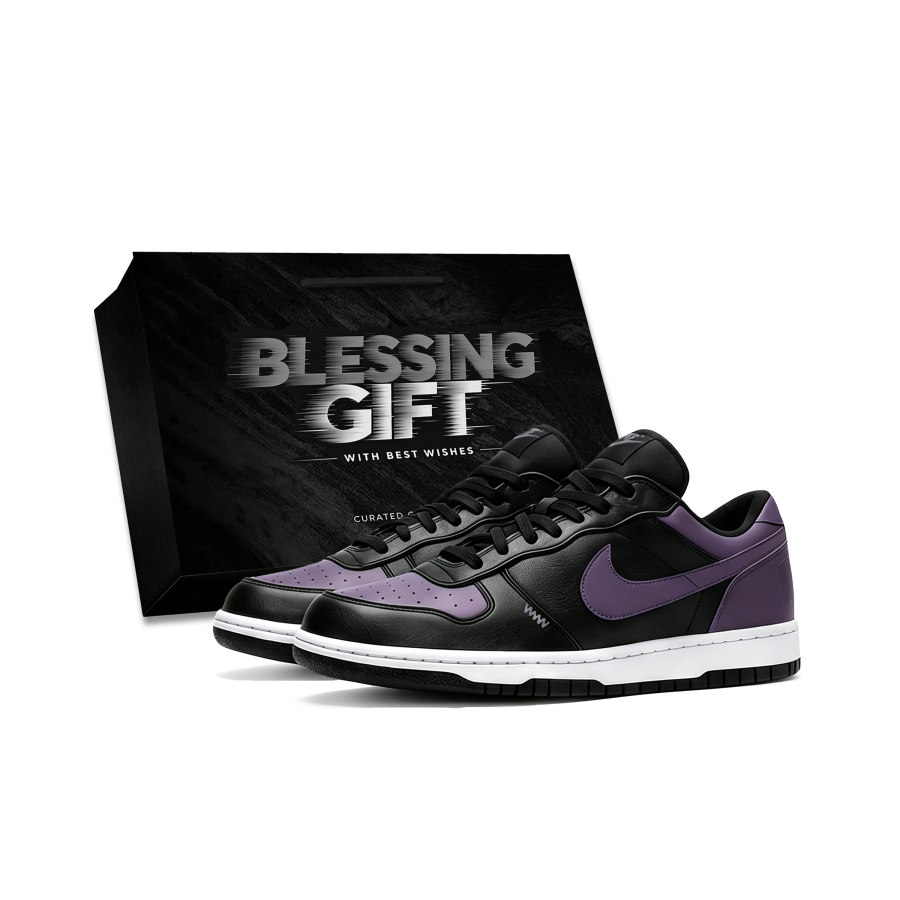 Nike Nike Big Low Lux Skateboard Shoes Men's Low Top Black Purple Contrast