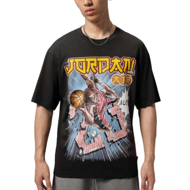 Jordan Jordan As M J T Shirts Men's Black Crew Neck