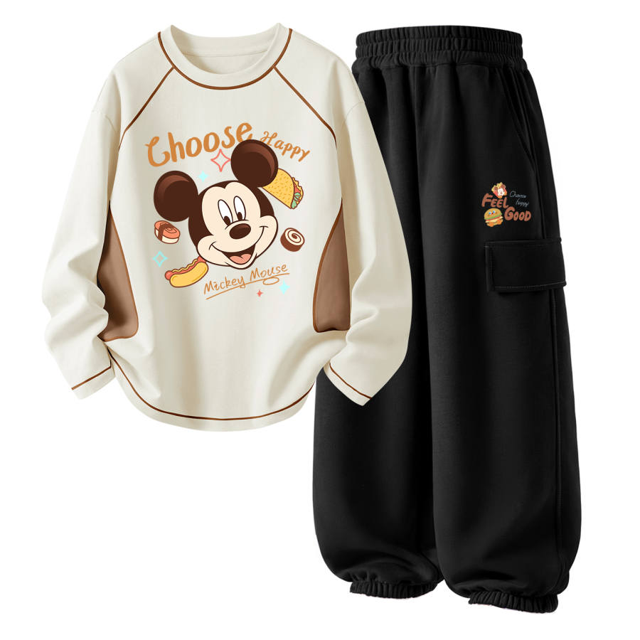 Disney Kids Casual Sportswear Crew Neck Thin Stretch Breathable