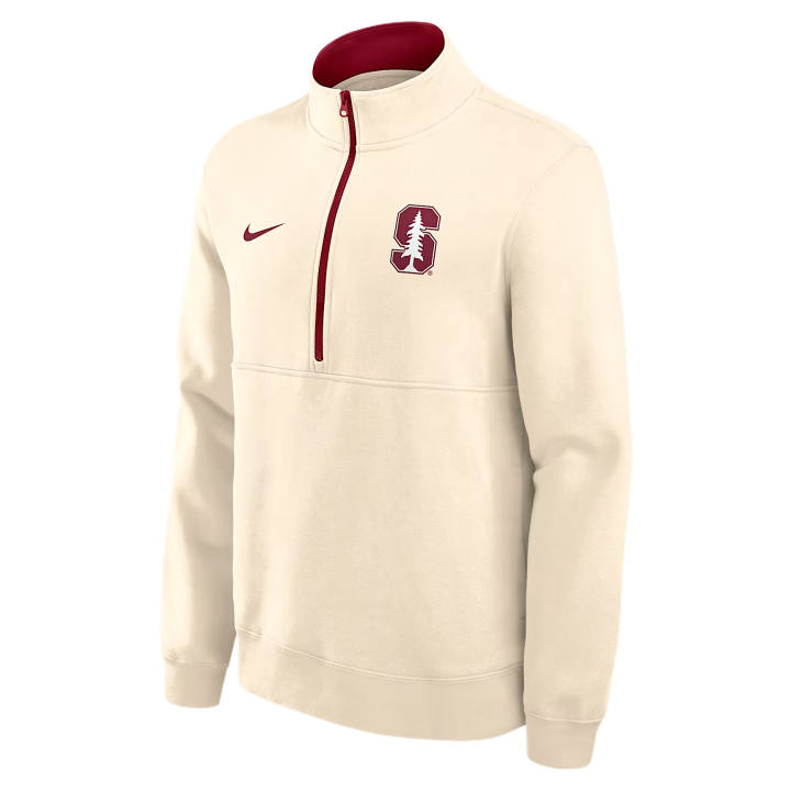 Nike Nike College Sweatshirts Men's Natural/Team Dark Red Stand Collar Moderate